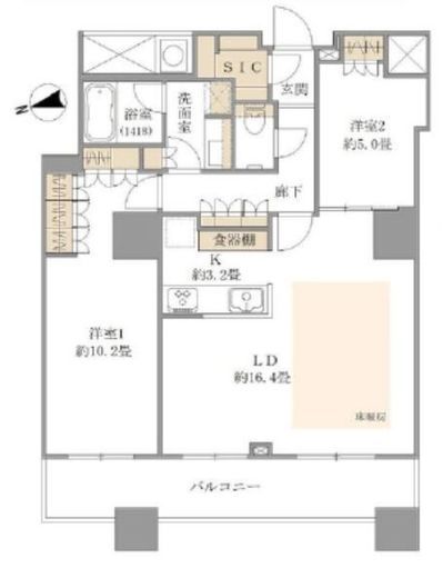 ザ・パークハウス西新宿タワー60 39階 間取り図