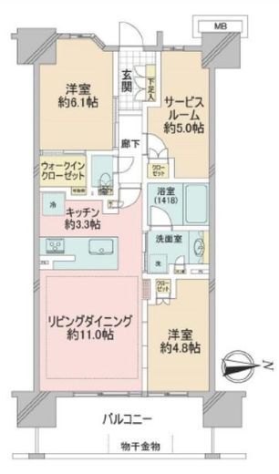 ルネ南砂町リバーフィール 13階 間取り図