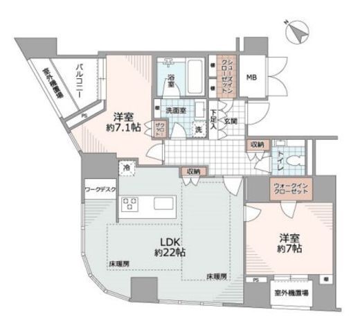 ウエストパークタワー池袋 16階 間取り図