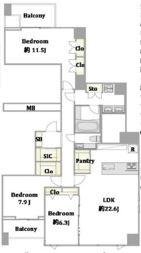 レジディア日本橋馬喰町2 7階 間取り図