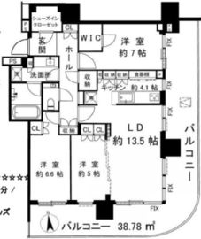 HARUMI FLAG PARK VILLAGE (晴海フラッグ パークヴィレッジ) 10階 間取り図