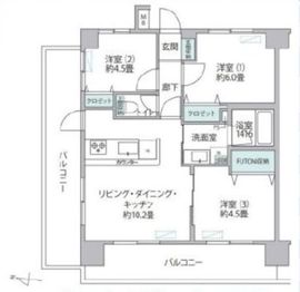 セレナハイムペア浜園 3階 間取り図