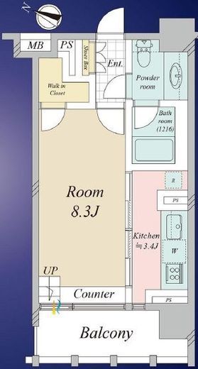 ウエストパークタワー池袋 8階 間取り図