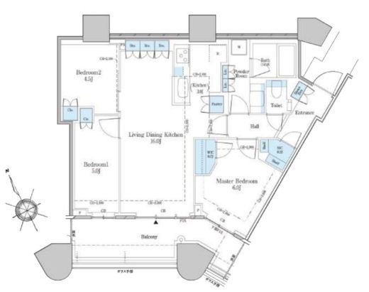 コンフォリア銀座イースト弐番館 54階 間取り図