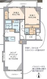 ソルフィエスタ猿江恩賜公園 9階 間取り図