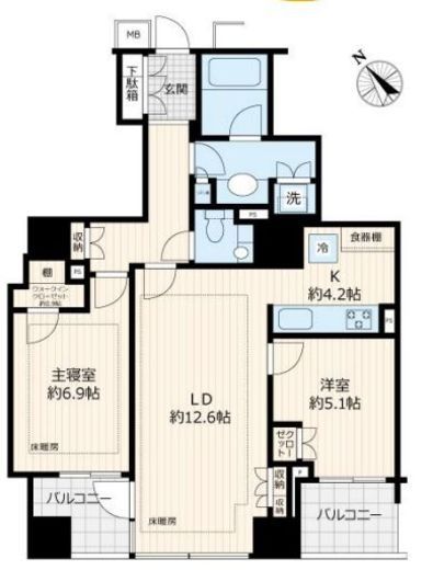 パークコート赤坂桜坂 2階 間取り図