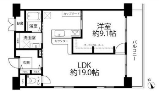 三田ナショナルコート 9階 間取り図