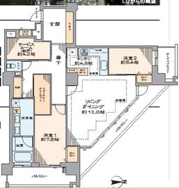 コスモポリス品川 34階 間取り図