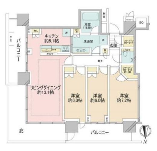 スタイリオ中延駅前 6階 間取り図
