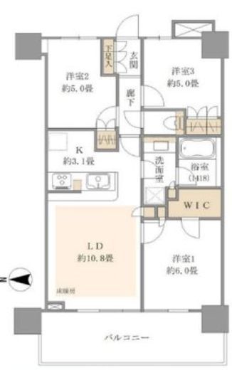 浅草タワー 26階 間取り図
