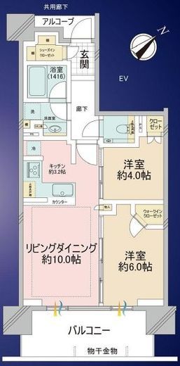 シティハウス品川サウス 15階 間取り図
