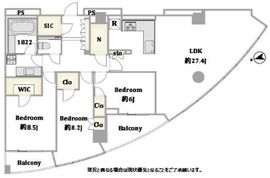 キャビンアリーナ赤坂 27階 間取り図