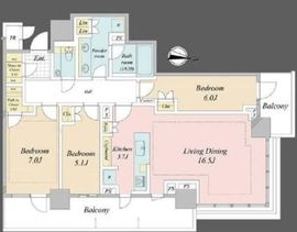 パークタワー西新宿 39階 間取り図