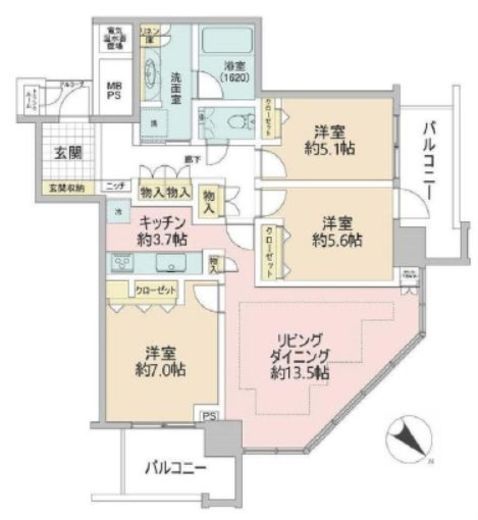 カスタリア人形町 18階 間取り図
