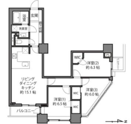 カスタリア水天宮 4階 間取り図