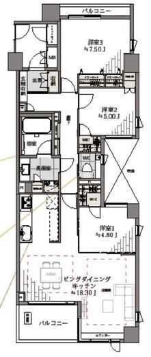 アルス代々木参宮橋コートアデリオン 2階 間取り図