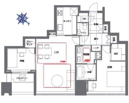 シティタワー麻布十番 18階 間取り図