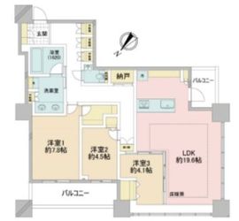 芝浦アイランド グローヴタワー 13階 間取り図