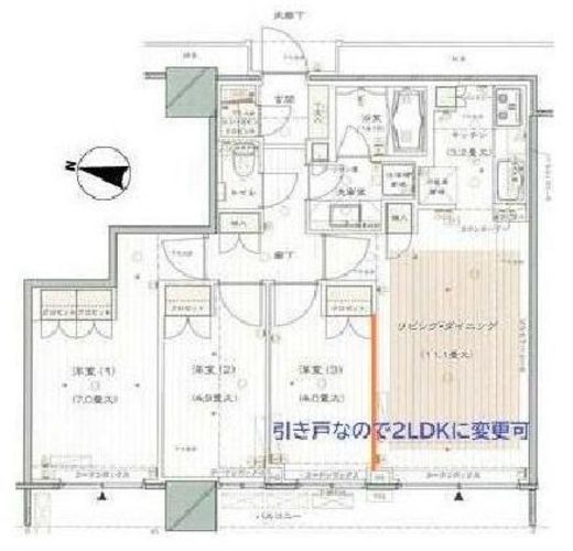 ブランズタワー南千住 (アクレスティ南千住) 24階 間取り図