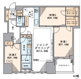 シティタワーズ豊洲ザ・ツイン ノースタワー 20階 間取り図