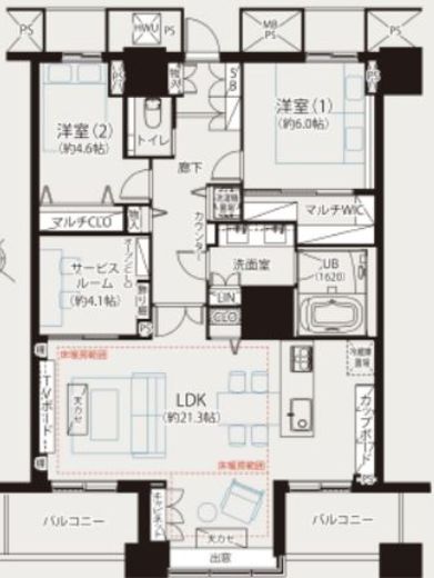 ガリシアグランデ江戸川橋 54階 間取り図