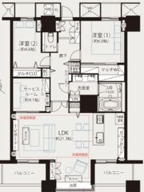 ガリシアグランデ江戸川橋 54階 間取り図