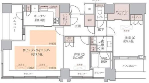 ガリシアグランデ江戸川橋 30階 間取り図