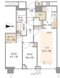 ザ・パークハウス晴海タワーズ クロノレジデンス 40階 間取り図