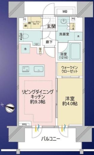 ピアース渋谷ウエスト 4階 間取り図