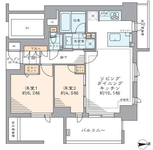 ザ・パークハウス晴海タワーズ クロノレジデンス 6階 間取り図