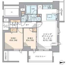 ザ・パークハウス晴海タワーズ クロノレジデンス 6階 間取り図