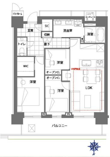 ザ・パークハウス晴海タワーズ クロノレジデンス 44階 間取り図