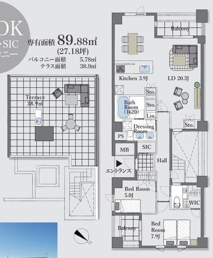 コンフォリア日本橋 4階 間取り図