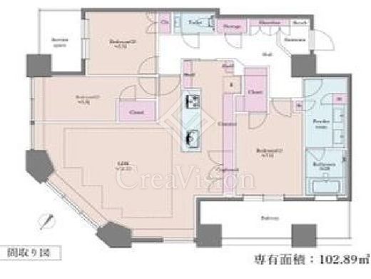 芝浦アイランド ケープタワー 48階 間取り図
