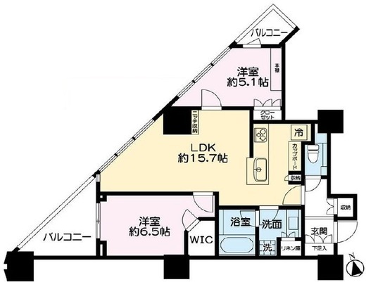 レジディア日本橋浜町 46階 間取り図