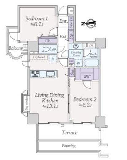朝日マンション駒場 1階 間取り図