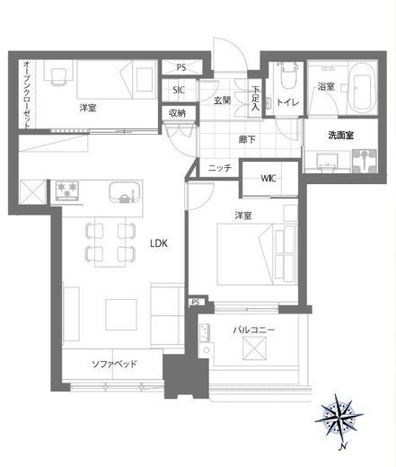 芝浦アイランド ケープタワー 25階 間取り図