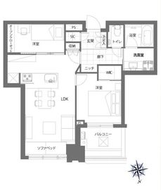 芝浦アイランド ケープタワー 25階 間取り図