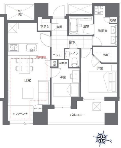ブランズ四番町 15階 間取り図
