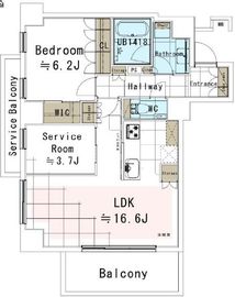ディアナコート用賀 2階 間取り図
