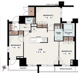 クレヴィア小杉御殿町 2階 間取り図