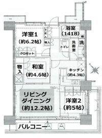 ウォーク赤坂 27階 間取り図