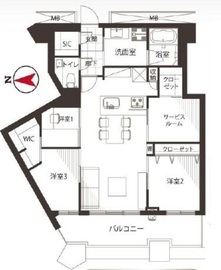 プライマル新宿若松町 29階 間取り図