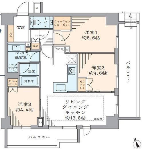 ザ・パークハウス渋谷美竹 1階 間取り図