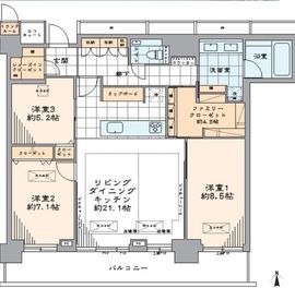 ザ・パークハウス晴海タワーズ ティアロレジデンス 48階 間取り図