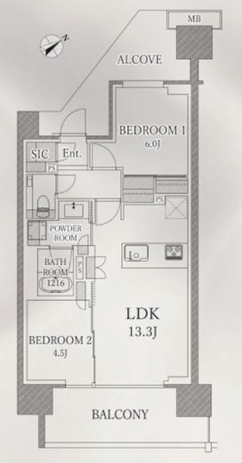 ライトコート四谷 3階 間取り図