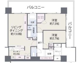 キャピタルマークタワー 44階 間取り図