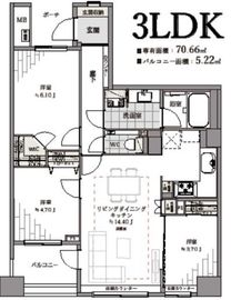 パークハウス下馬一丁目 6階 間取り図