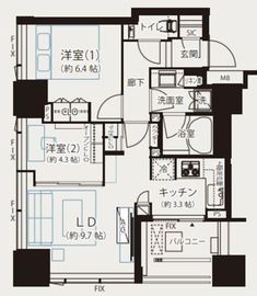 シティタワー池袋ウエストゲート 18階 間取り図