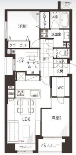 イトーピア三田 4階 間取り図
